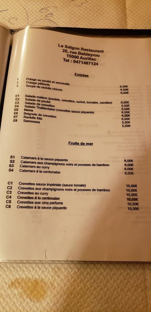 Le Saïgon - Menu Image 1